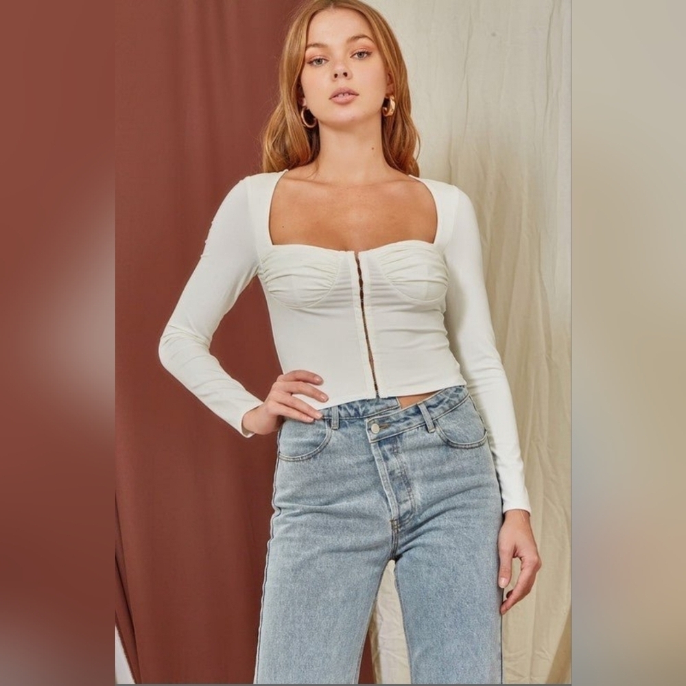 Et Clet Bustier Long Sleeve Top Size M